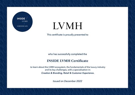 lv and h|lvmh certification.